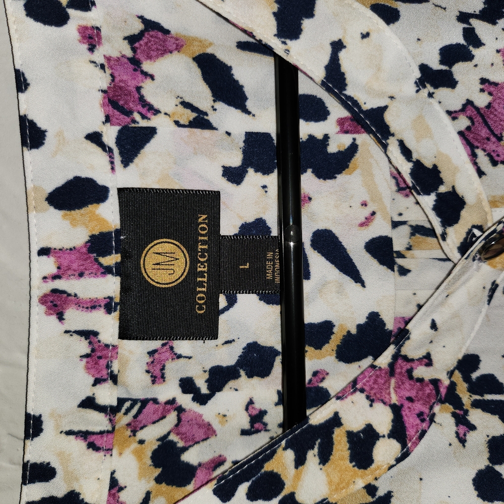 JM Collection Multicolor Abstract Blouse - Picture 2 of 5
